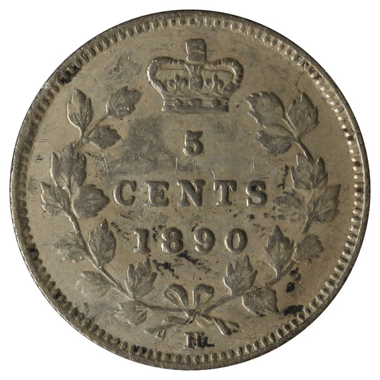 1890H Canada 5-Cents VF-EF (VF-30) Scratched