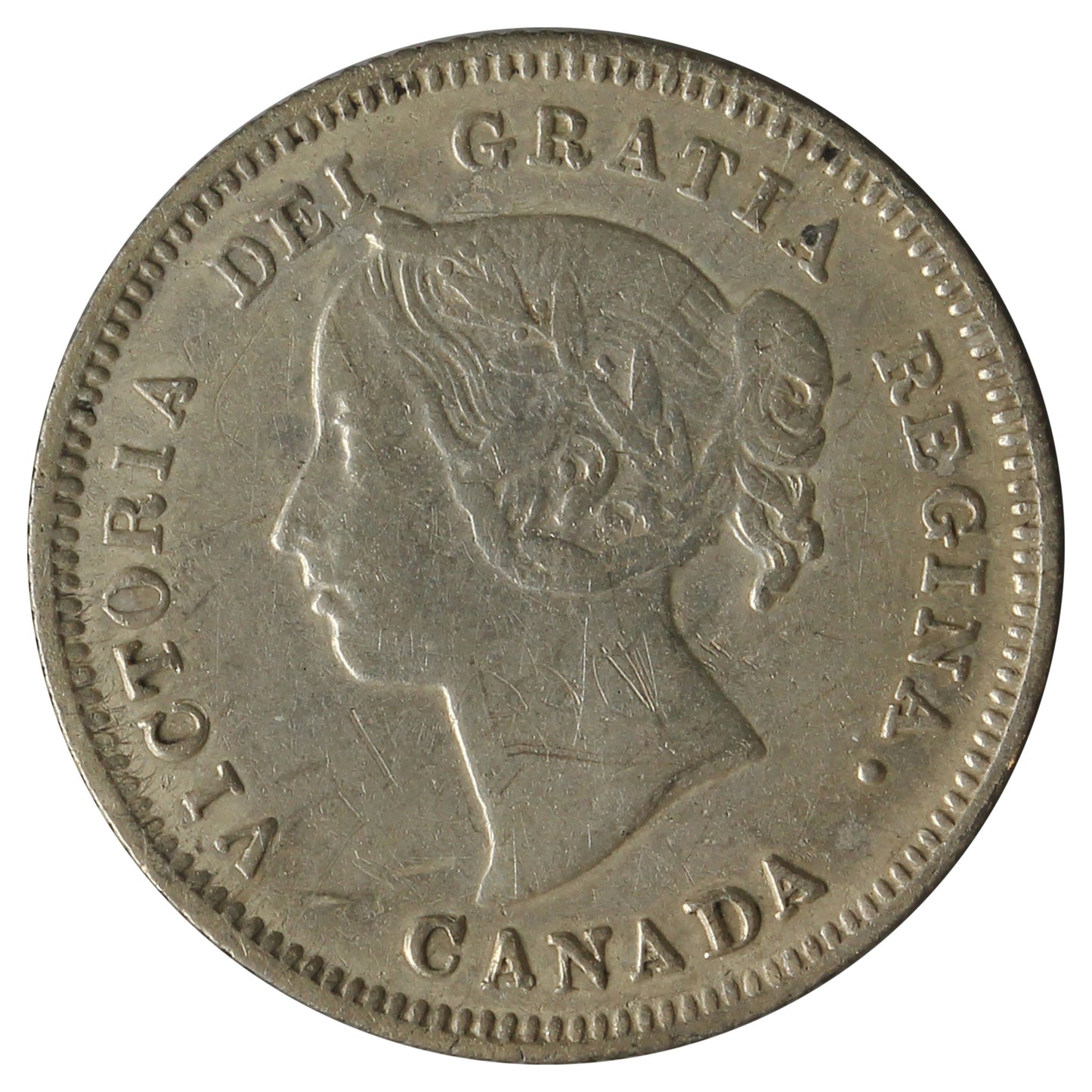 1890H Canada 5-Cents VF-EF (VF-30) Scratched