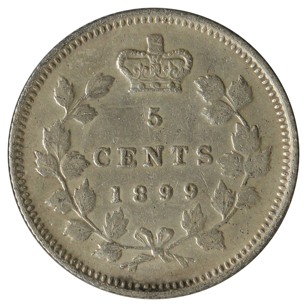 1899 Canada 5-Cents Extra Fine (EF40) Scratched, Cleaned or Impaired