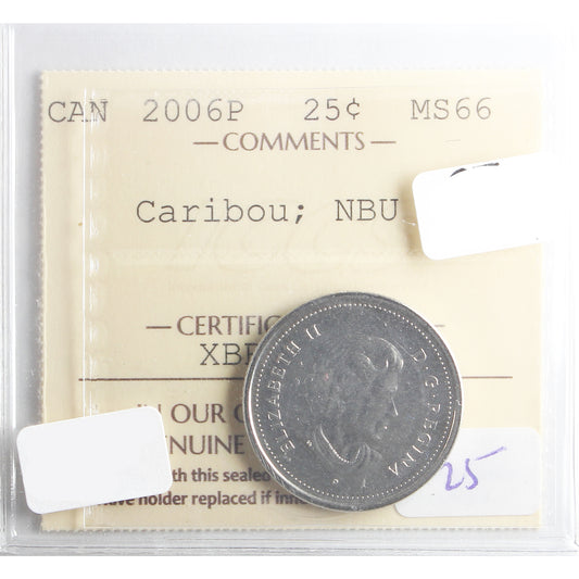 2006P Caribou Canada 25-Cents ICCS Certified MS66 NBU