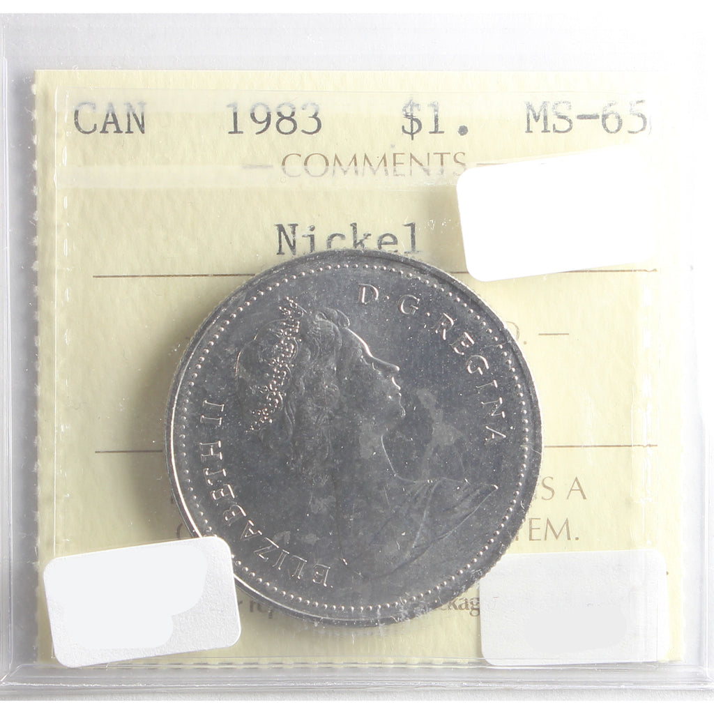 1983 Nickel Canada Dollar ICCS Certified MS65