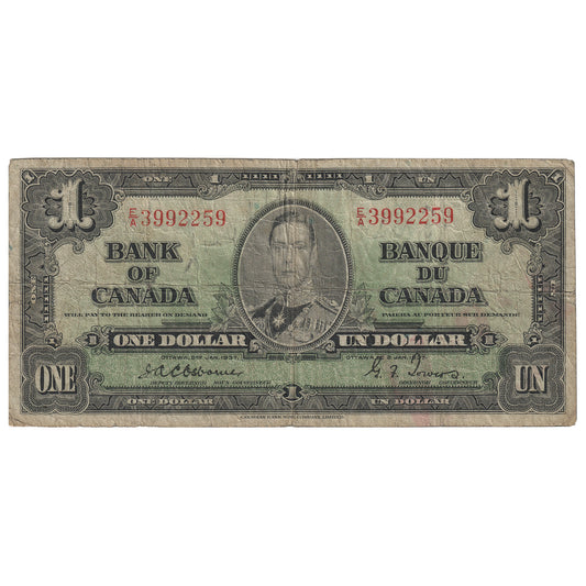 BC-21a 1937 Canada $1 Osbourne-Towers, E/A, F12