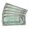 5x Sequential 1967 Canada $1 Beattie-Rasminsky, L/O, 5Pcs.