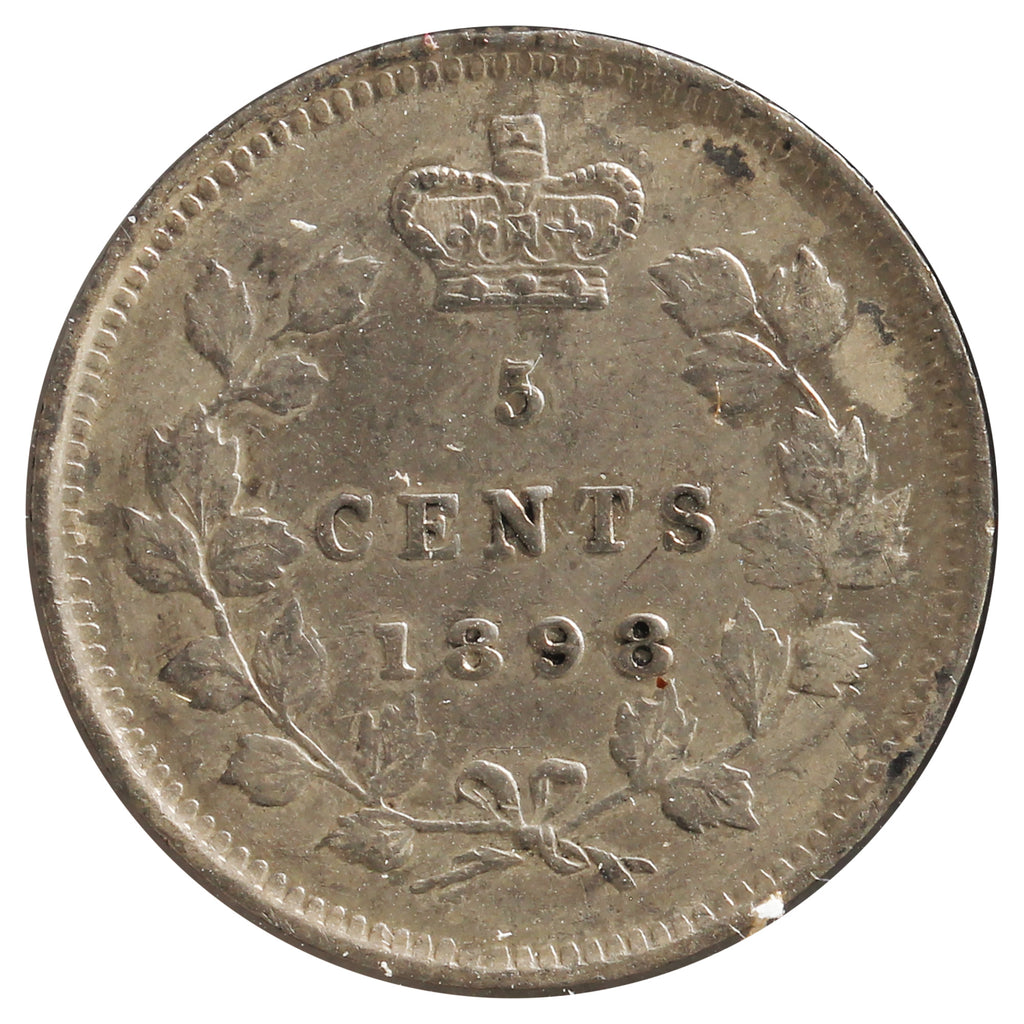 1898 Canada 5-Cents Extra Fine (EF-40) Impaired