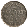 1926 Far 6 Canada 5-Cents VG-F (VG10) Scratched, Cleaned, or Impaired