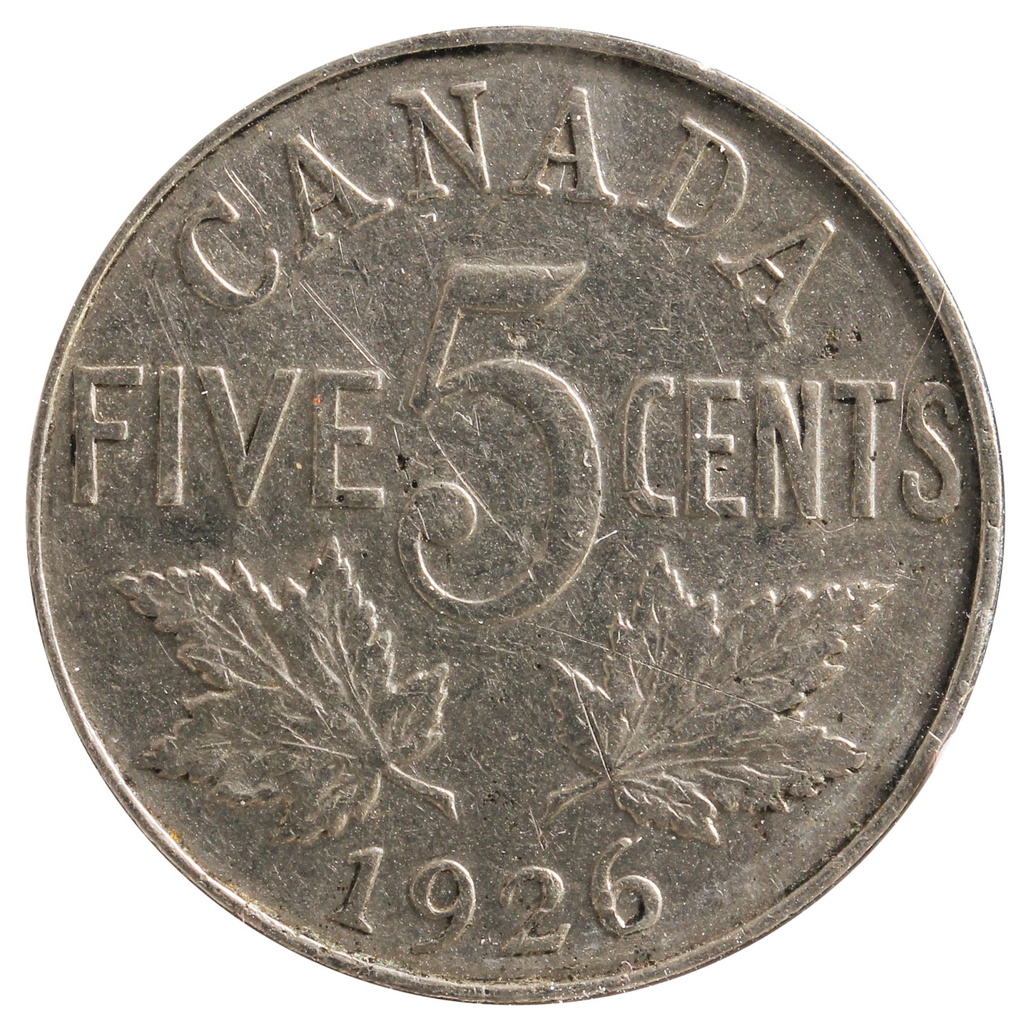 1926 Far 6 Canada 5-Cents Fine (F12) Scratched