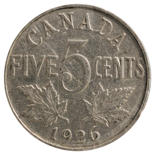 1926 Far 6 Canada 5-Cents Fine (F12) Scratched