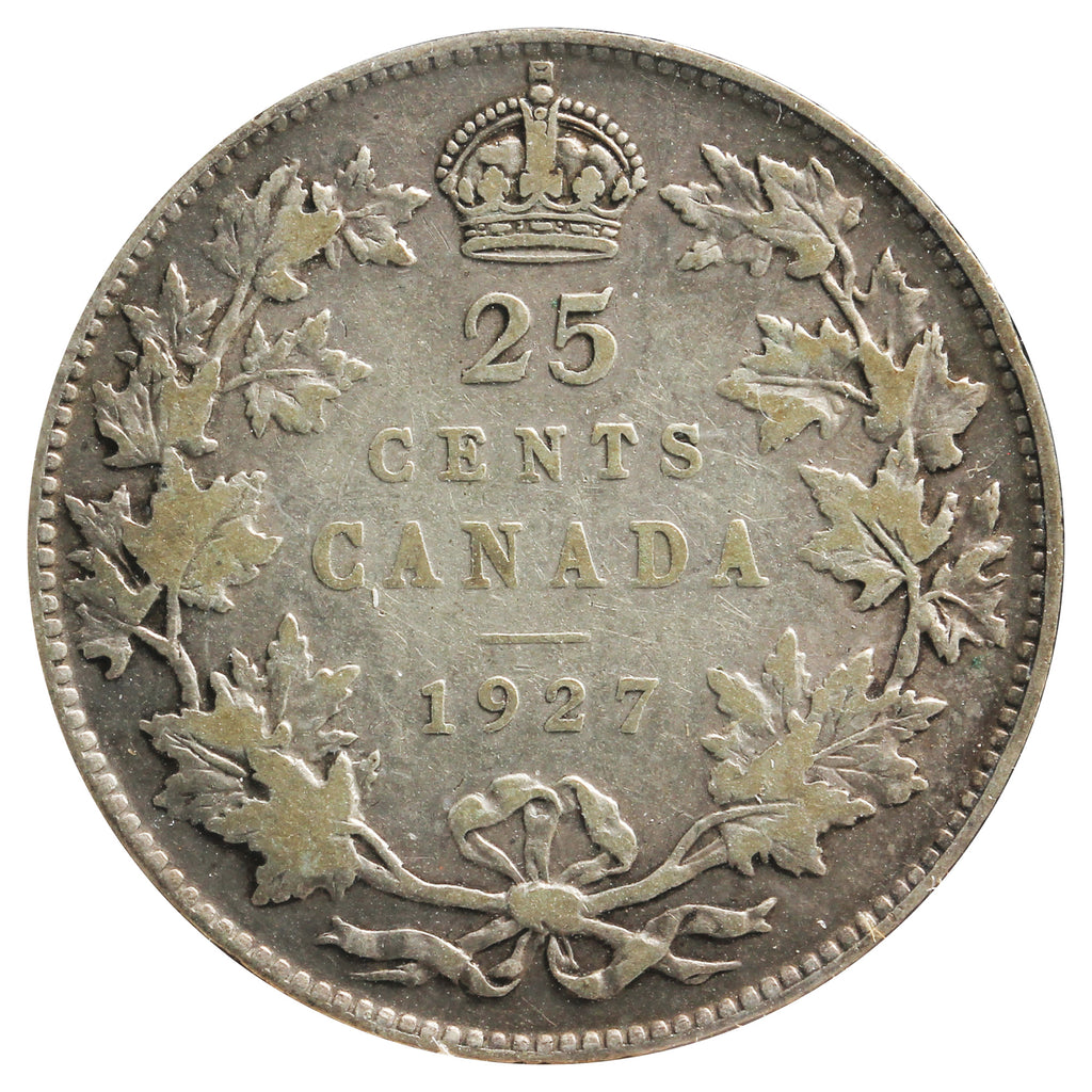 1927 Canada 25-Cents F-VF (F15) Scratched, marks, or impaired