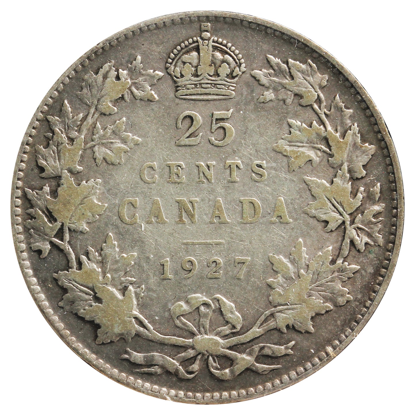 1927 Canada 25-Cents F-VF (F15) Scratched, marks, or impaired