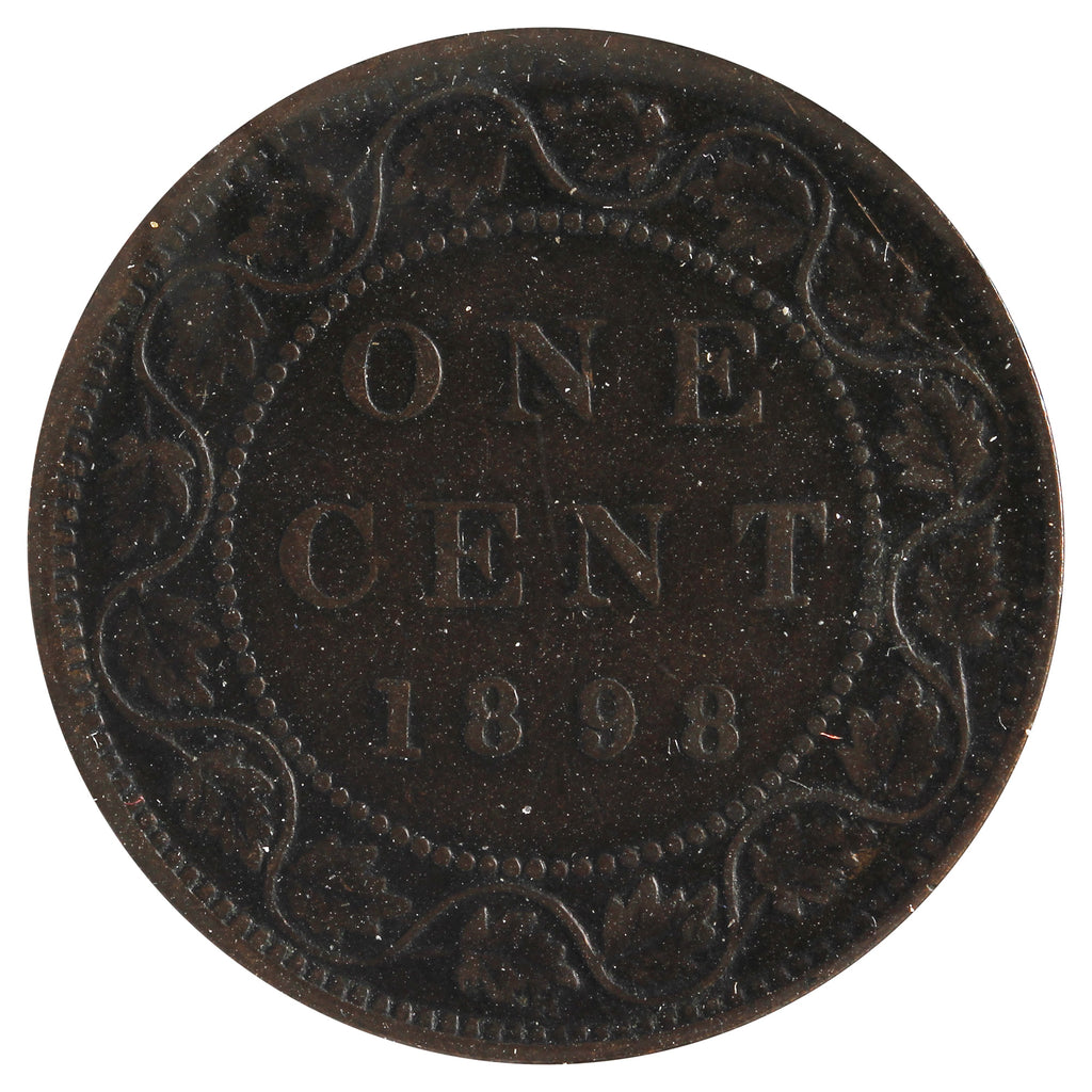 1898H Canada 1-Cent Fine (F12) Scratched, Cleaned or Impaired