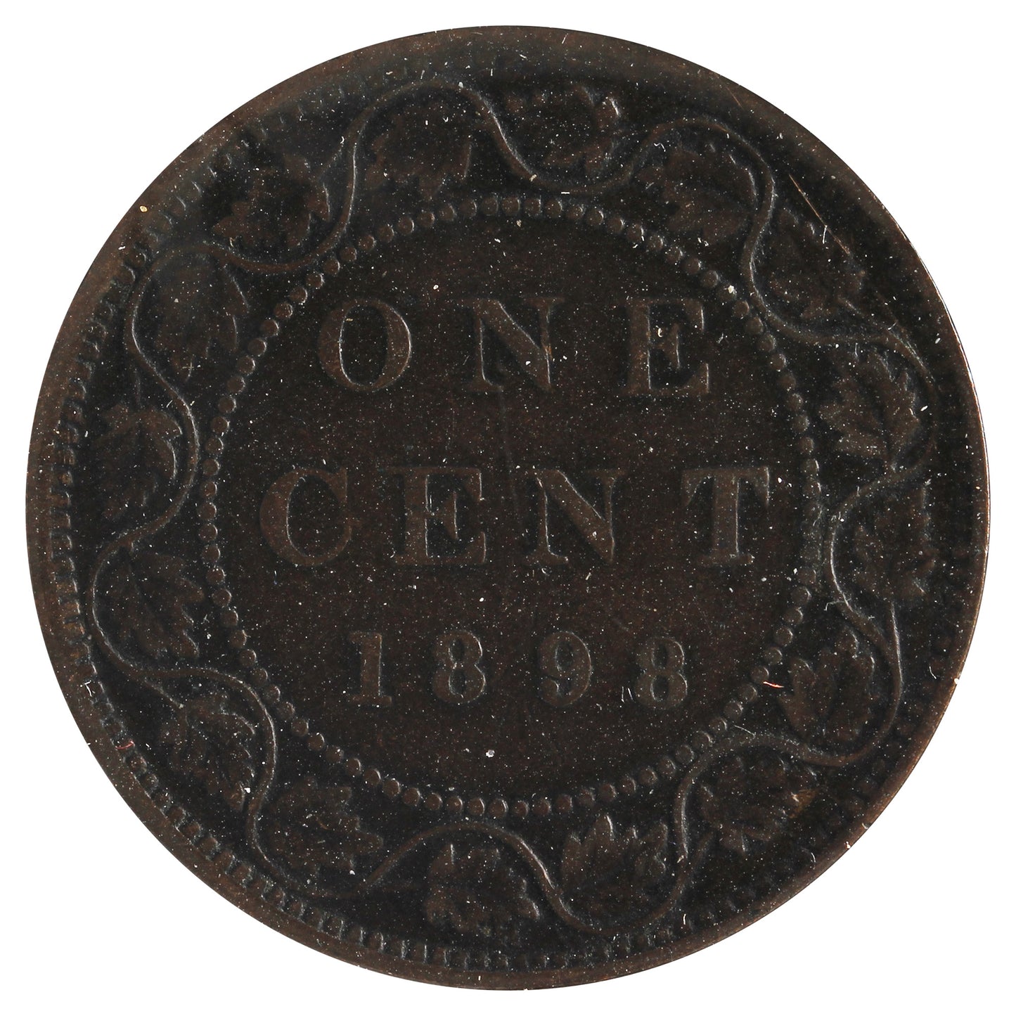 1898H Canada 1-Cent Fine (F12) Scratched, Cleaned or Impaired