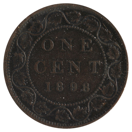 1898H Canada 1-Cent Fine (F12) Scratched, Cleaned or Impaired