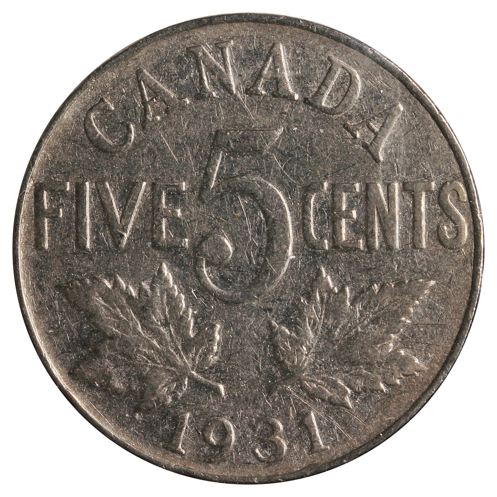 1931 Canada 5-Cents F-VF (F15) Impaired