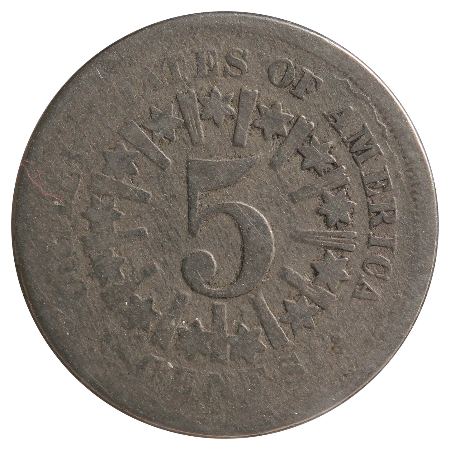 1866 USA Nickel About Good (AG-3) Impaired