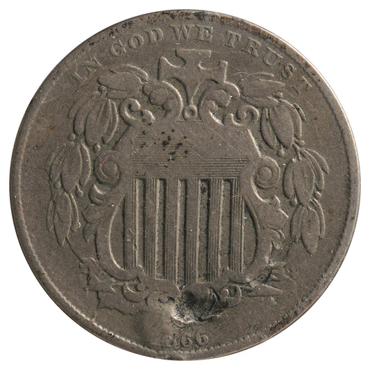 1866 USA Nickel F-VF (F-15) Impaired