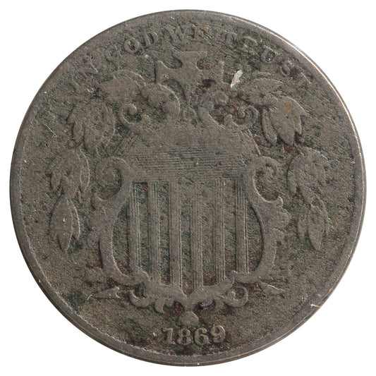 1869 USA Nickel F-VF (F-15) Impaired