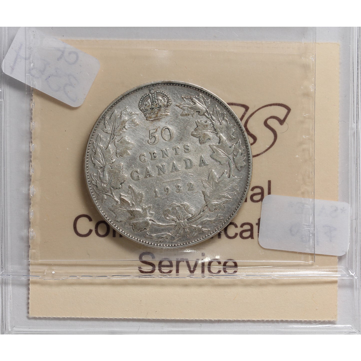 1932 Canada 50-cents ICCS Certified VG-10 Cleaned