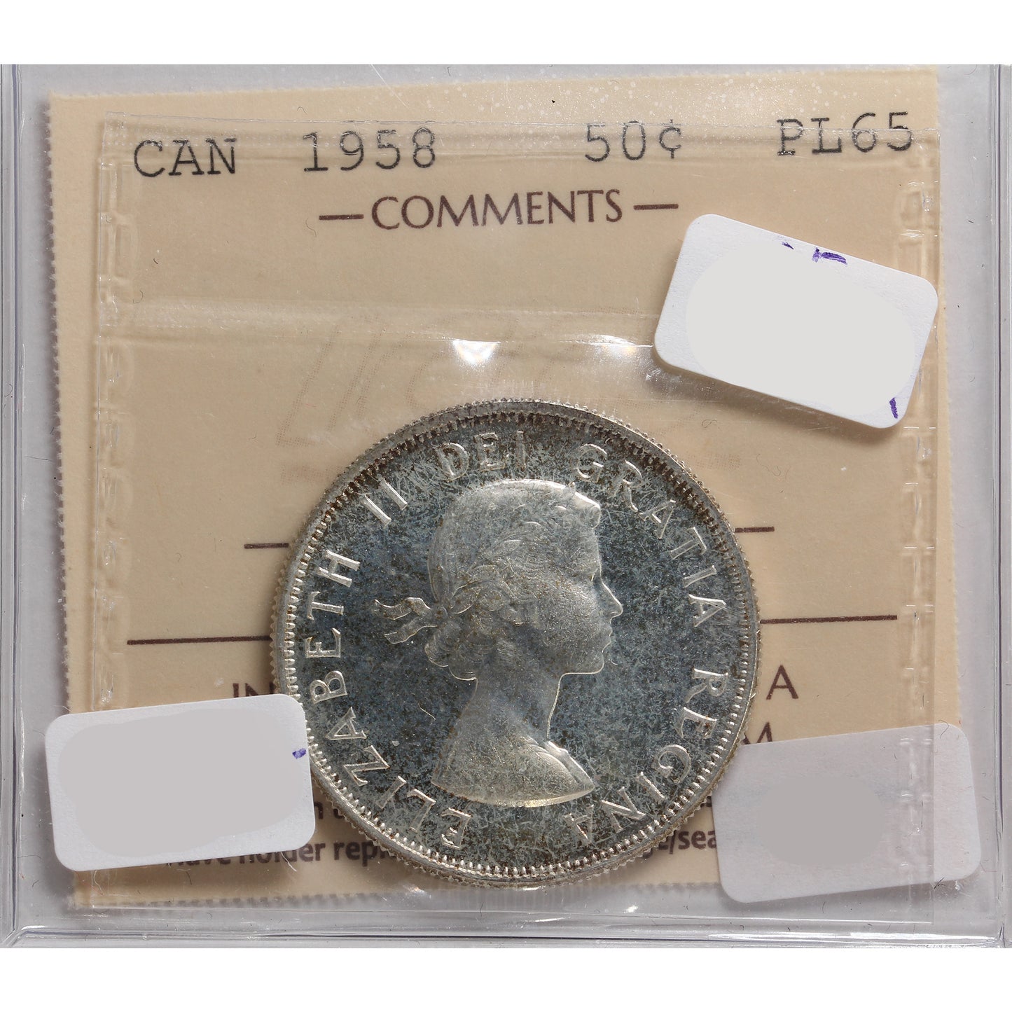 1958 Canada 50-cents ICCS Certified PL65