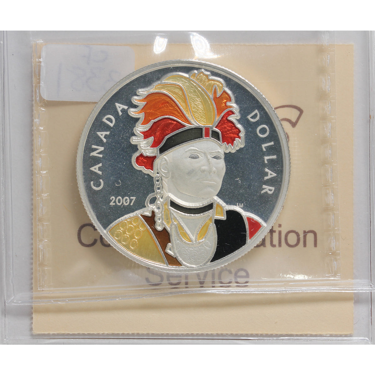 2007 Canada Thayendangea Enameled Proof Silver Dollar ICCS Certified PF68