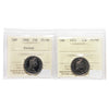 Pair of 1971-1968 Canada 25-Cents ICCS Certified PL-66