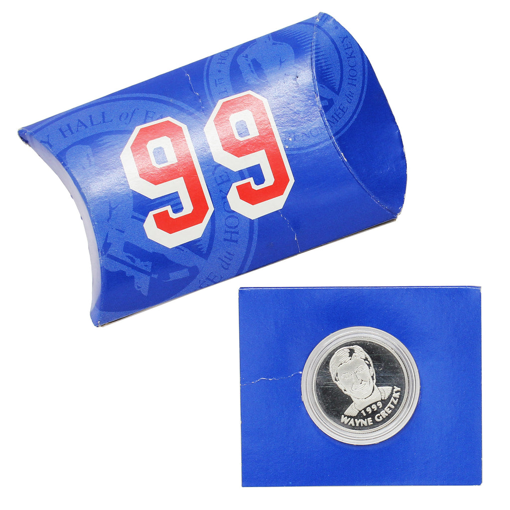 1999 Wayne Gretzky Hockey Hall of Fame Medallion W/ Original Cardboard (Light Wear)
