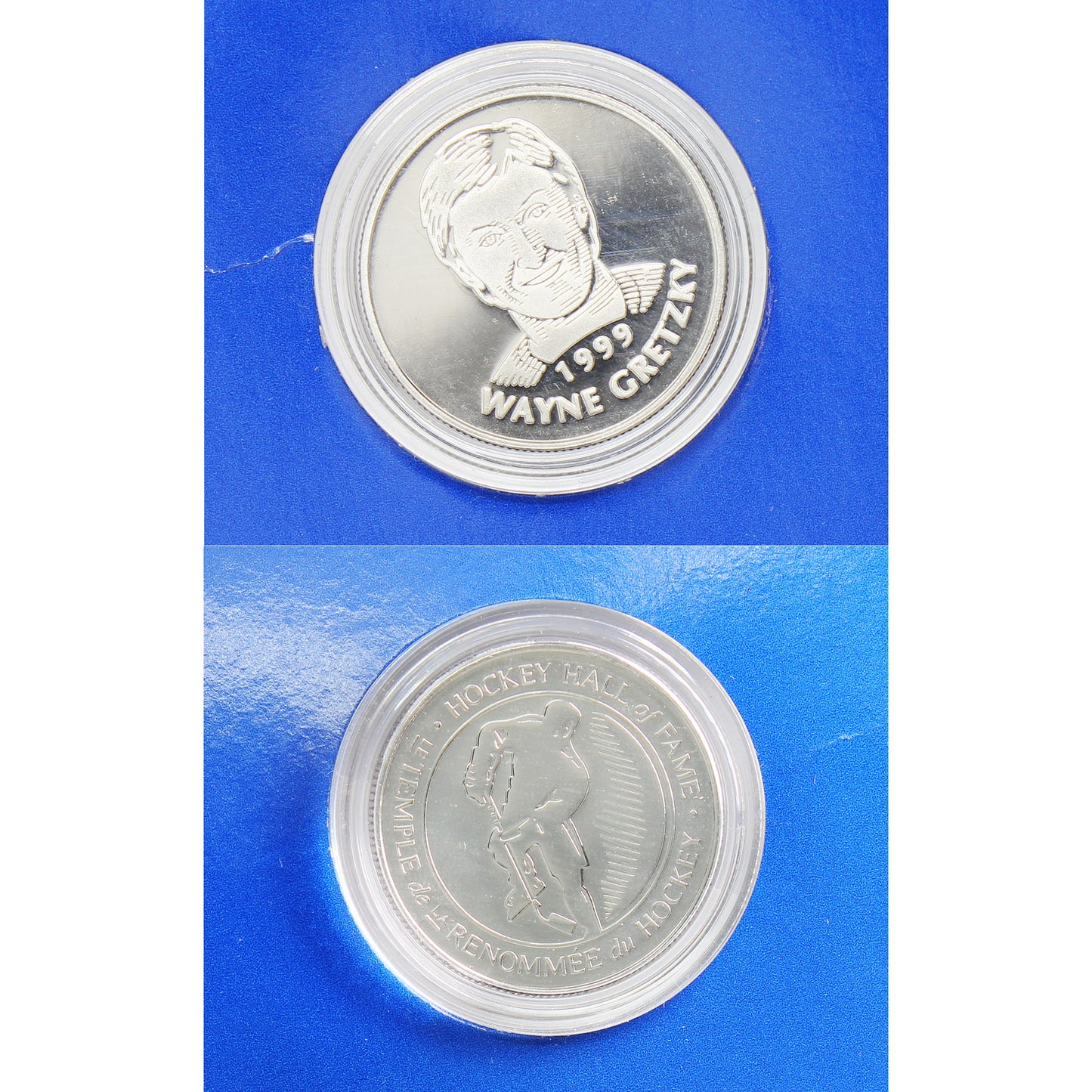 1999 Wayne Gretzky Hockey Hall of Fame Medallion W/ Original Cardboard (Light Wear)