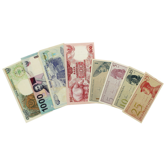 Lot of 8x Different Indonesia Banknotes, Circ. (Sold As Is)