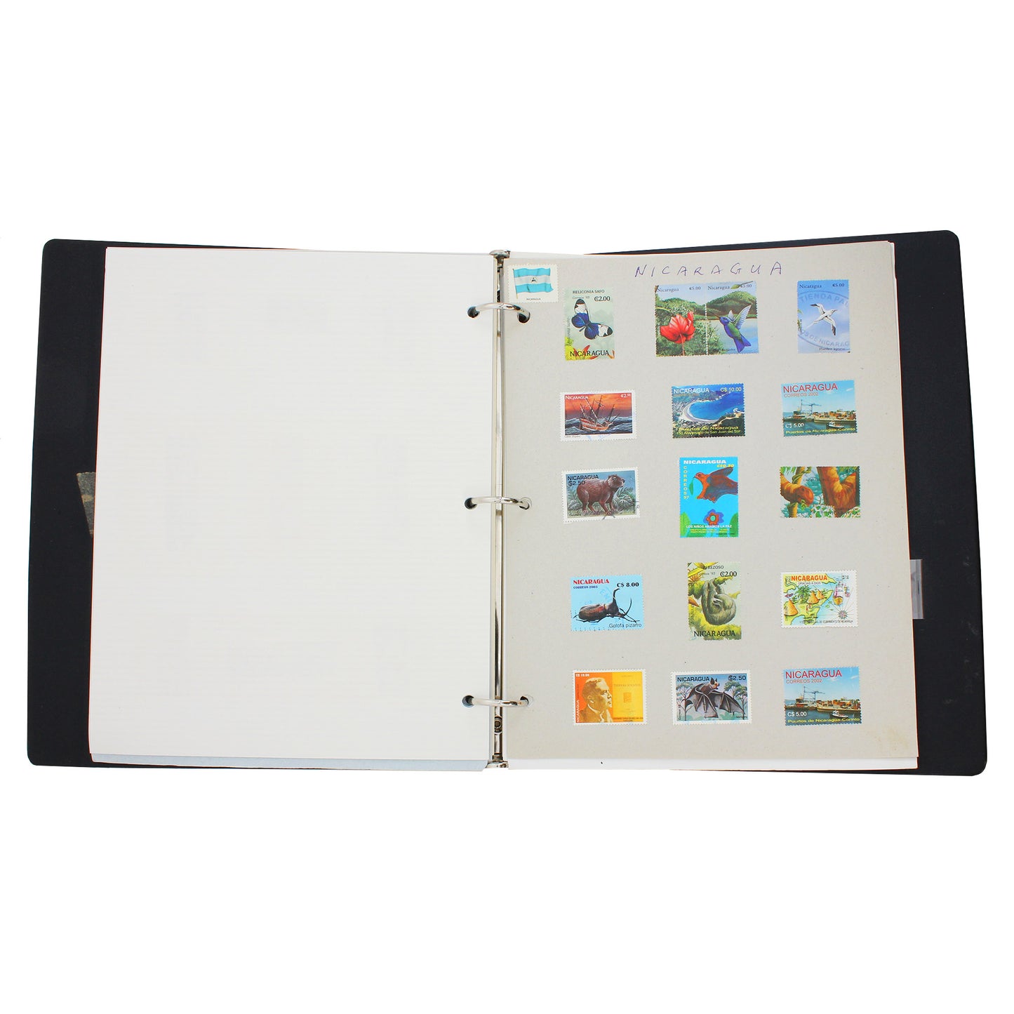 Lot of 2x 300+ World Stamps in Black and Blue Album