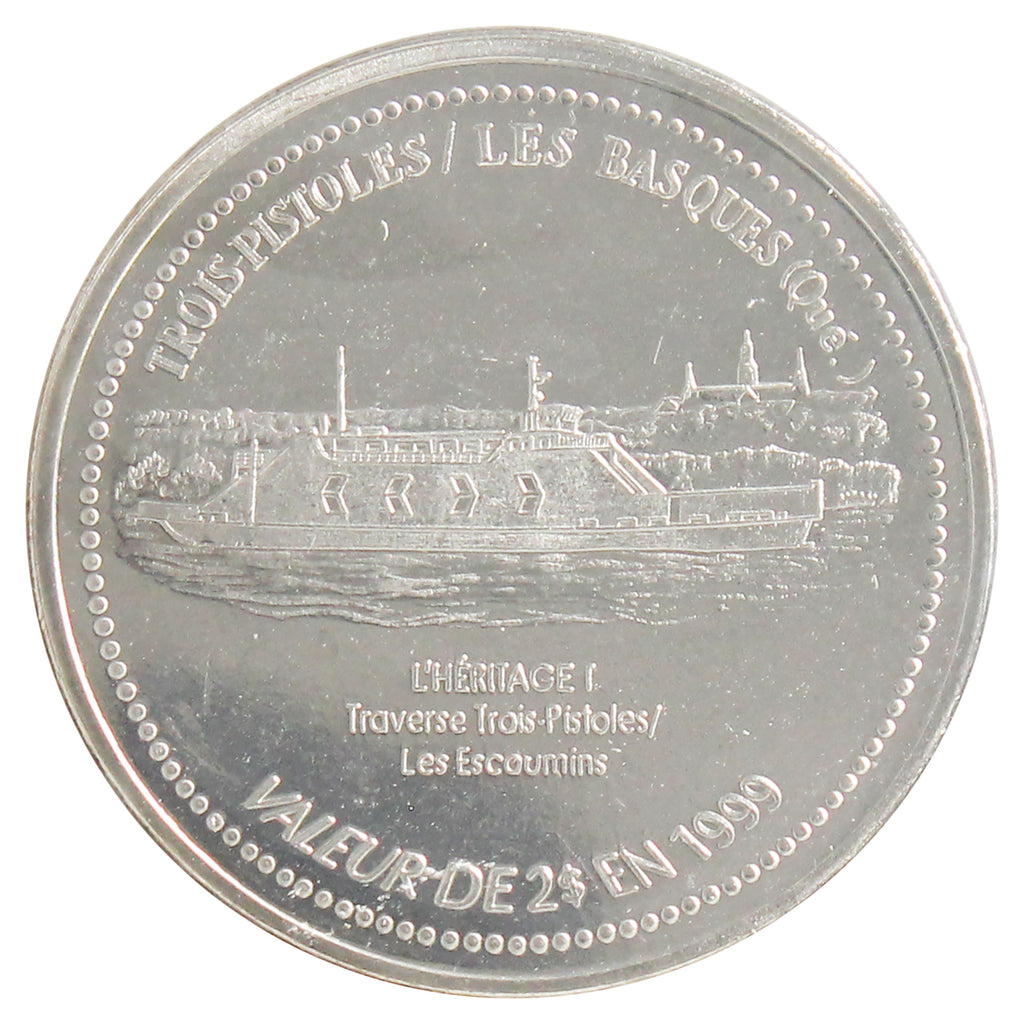 1999 Trois Pistoles, QC $1 Trade Token - The Heritage Ferry 1