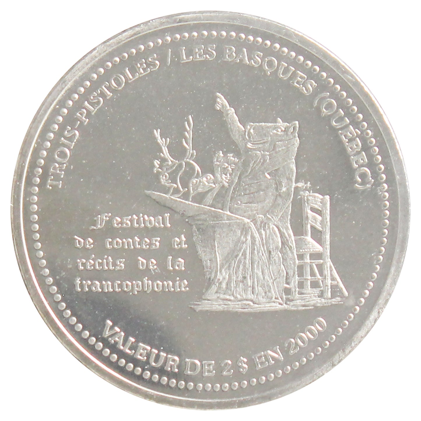 2000 Trois Pistoles, QC $1 Trade Token - The Festival of the French Speaking World