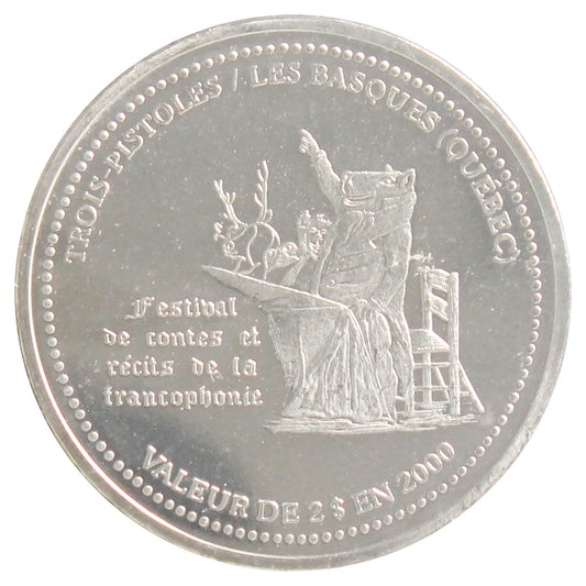 2000 Trois Pistoles, QC $1 Trade Token - The Festival of the French Speaking World