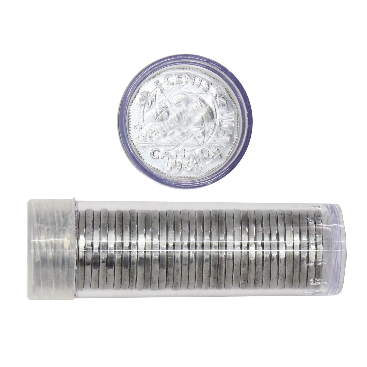 Lot of 39x 1953 Canada 5-Cents in Mint State (Toned) Sold as Is.