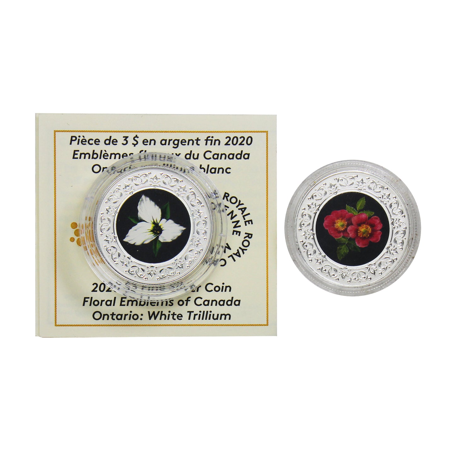 Pair of 2020-2021 $3 Floral Emblems of Canada Fine Silver Coins (Coins Only) No Tax