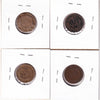 Lot of 4x 1858-1878 USA Cent, G to VF, 4Pcs. (Impaired)