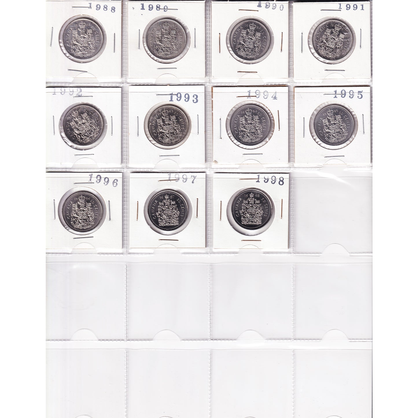 1968-1998 Canada 50-cents and Dollar Collection in Binder