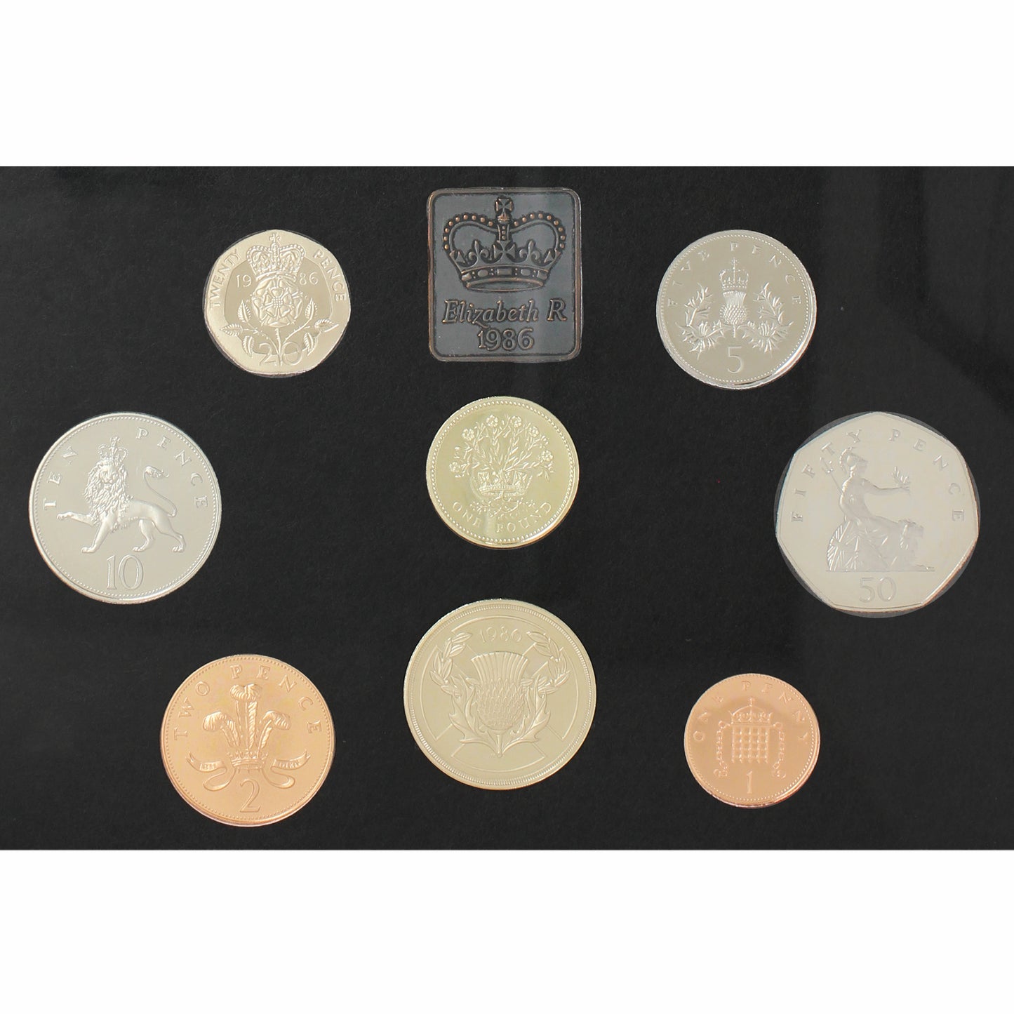 1986 United Kingdom 8-Coin Proof Collection (Impaired)
