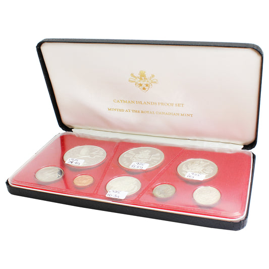 1974 Cayman Islands 8-coin Proof Set in Case (Impaired)