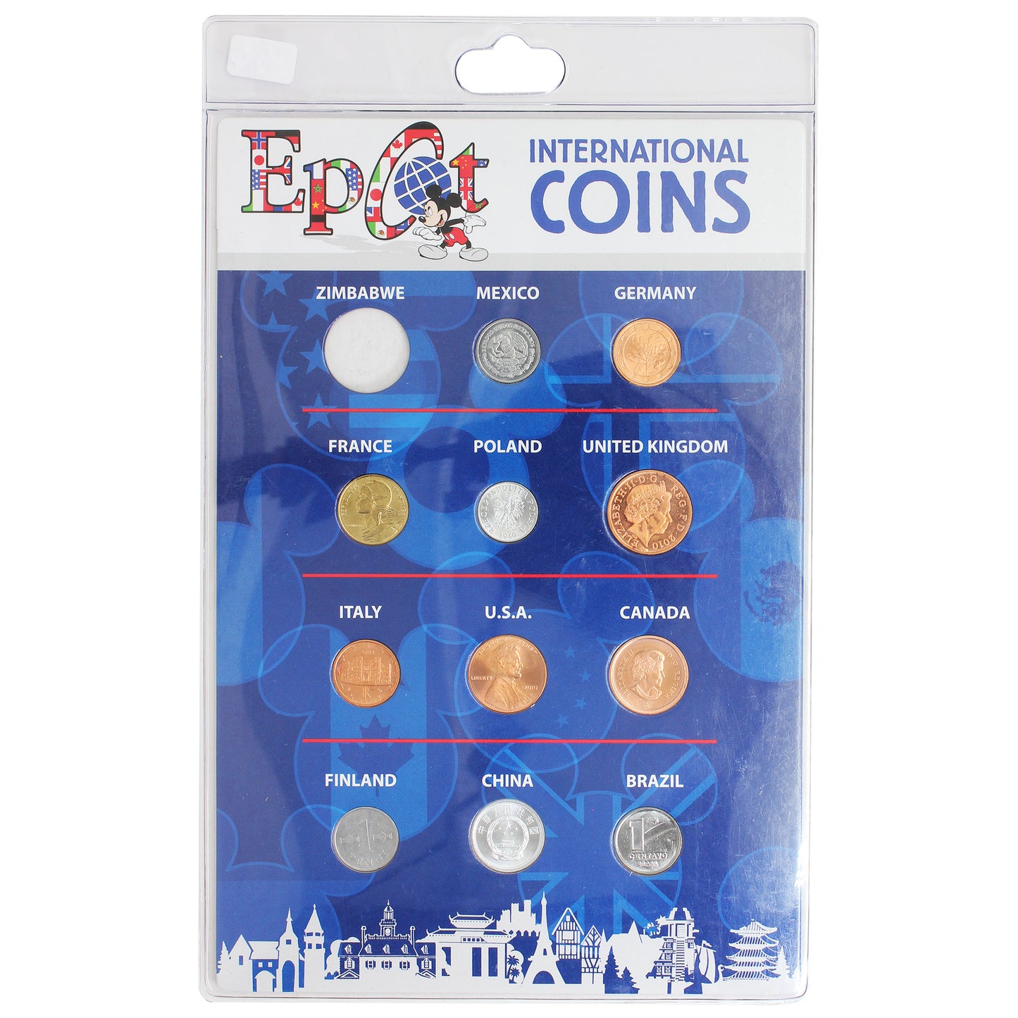 Disney Epcot International 9-coin Collection 2nd Edition (Light Toning)