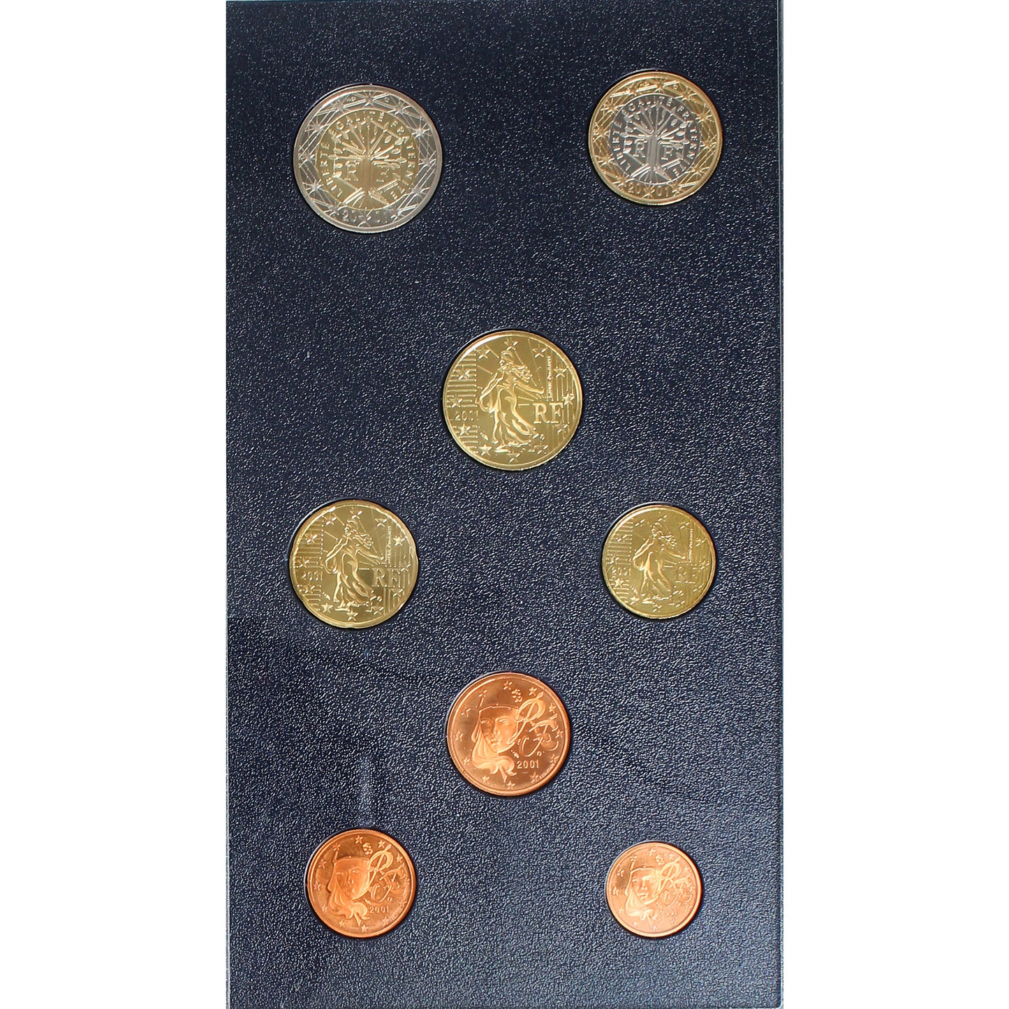 2001 France 8-Coin Proof Set (Impaired)