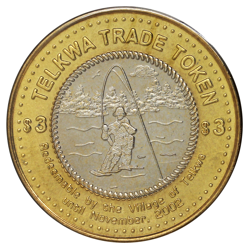 2002 Telkwa, BC 50th Anniversary of the Incorporation of Telkwa Bimetallic $3 Trade Token