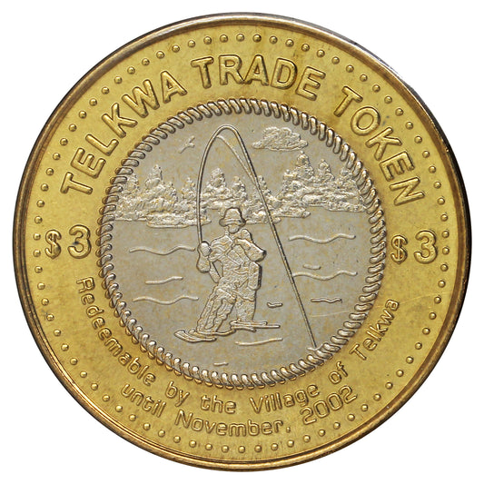 2002 Telkwa, BC 50th Anniversary of the Incorporation of Telkwa Bimetallic $3 Trade Token