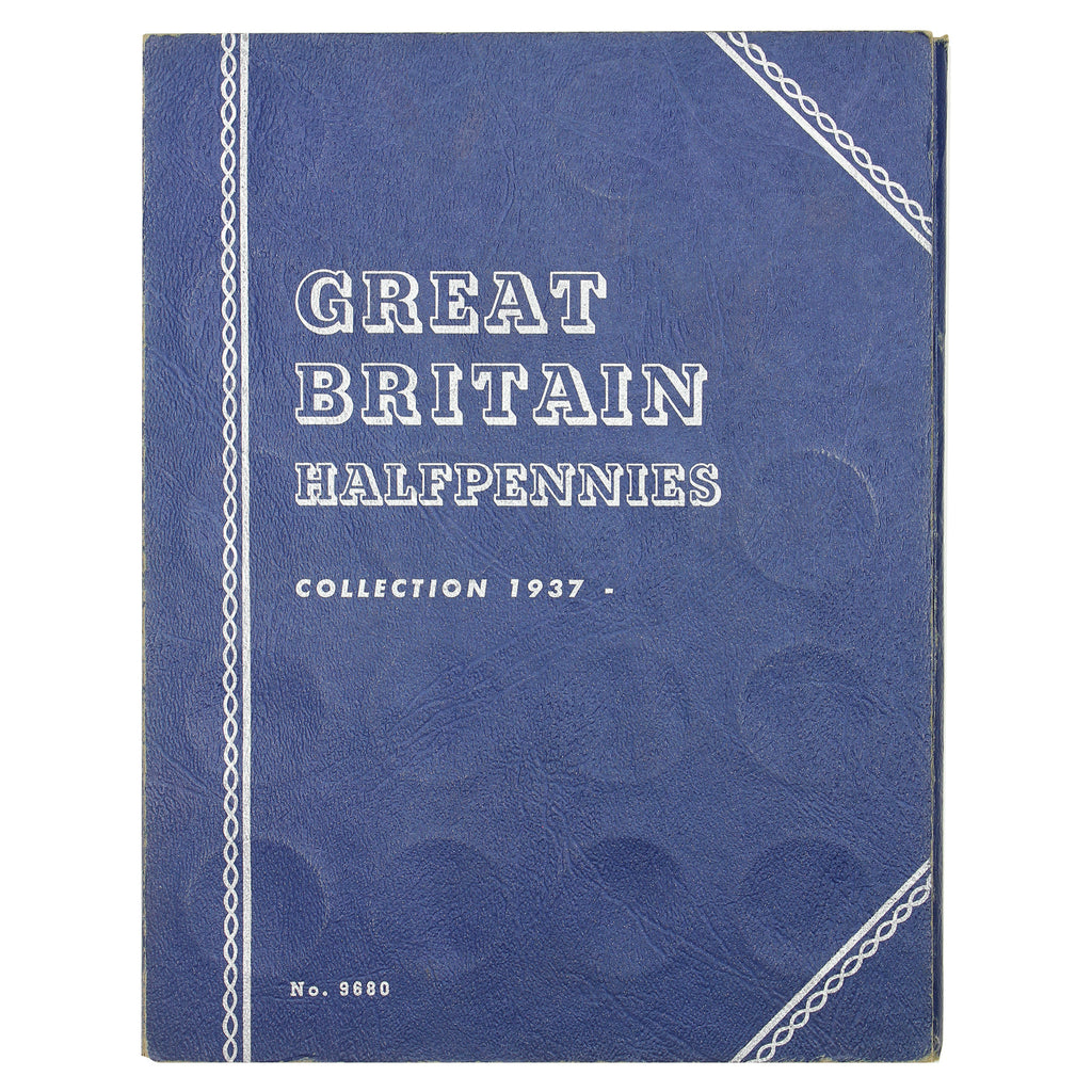 1937-1967 Great Britain Half Pennies Collection in Whitman Folder (Impaired)