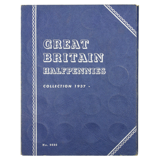 1937-1967 Great Britain Half Pennies Collection in Whitman Folder (Impaired)