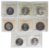 Lot of 8x 1961-1972 Canada Dollar ICCS Cert. PL-63 to PL65, 8Pcs. (Toned)