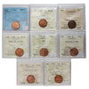 Lot of 8x 1957-1967 Canada 1-cent CCCS and ICCS Cert. AU50 to MS64, 8Pcs.