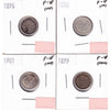 Lot of 4x 1888-1901 Canada 5-cents, All F-VF, 4Pcs. (Impaired)