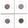 Lot of 4x 1888-1901 Canada 5-cents, All F-VF, 4Pcs. (Impaired)