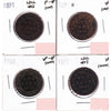 Lot of 4x 1890H-1900 Canada 1-cent, F-VF to VF-EF, 4Pcs. (Impaired)