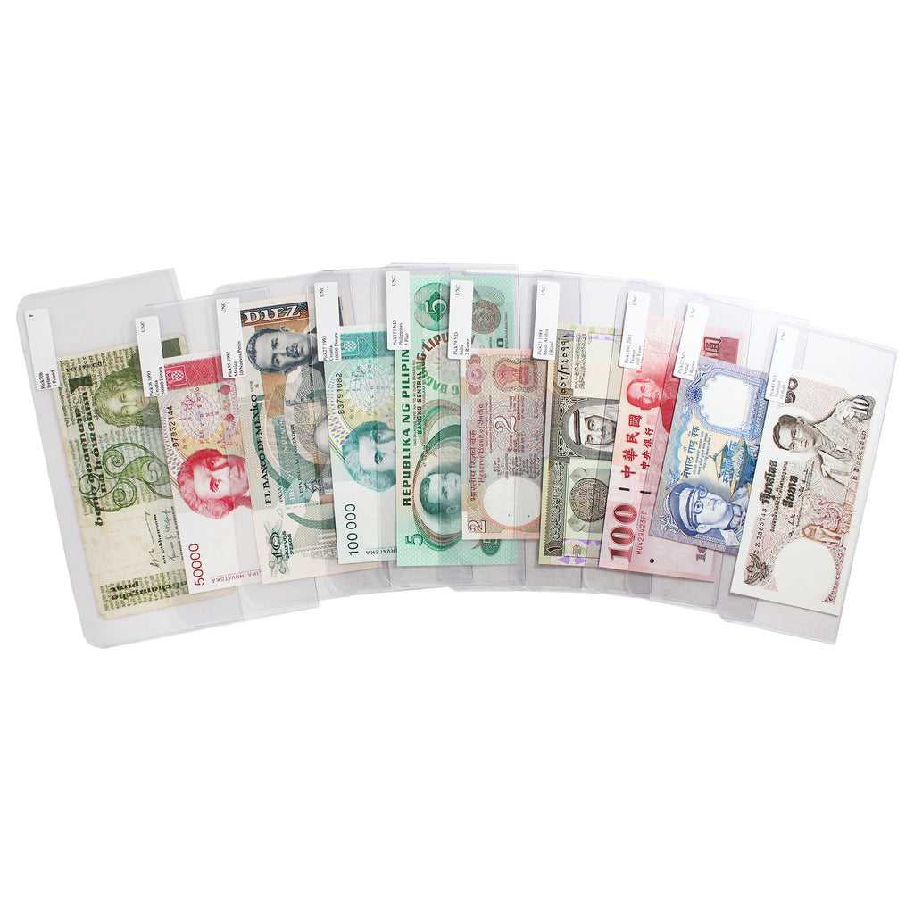 Lot of 10x World Notes, Various Denominations, F to UNC, 10Pcs.