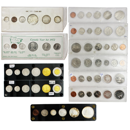 Lot of 11x 1963-2014 Canada Year Sets, 11Pcs, (Impaired)